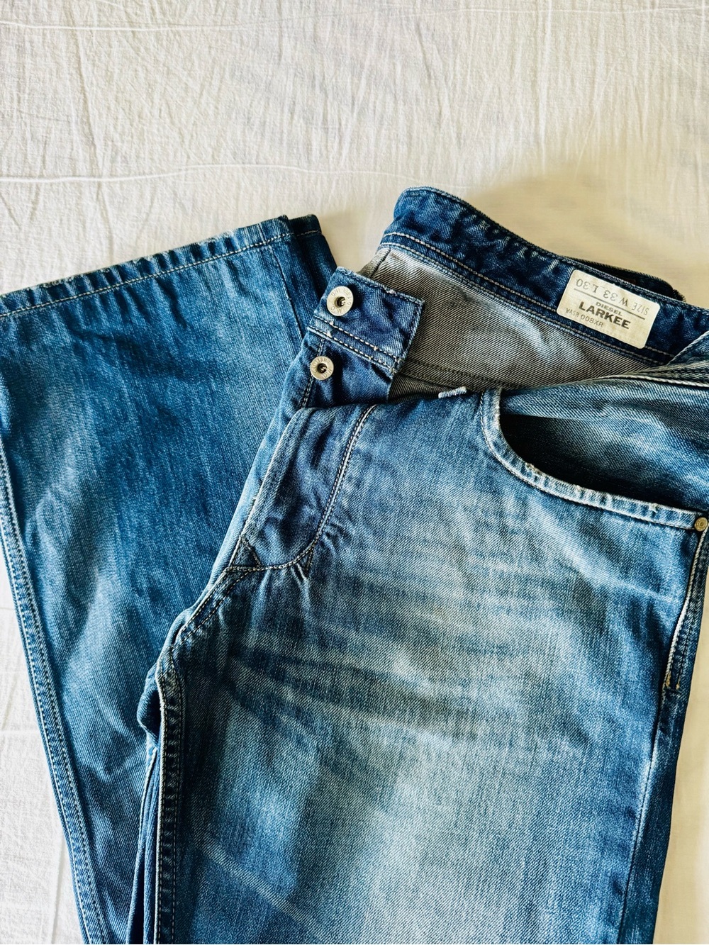 Diesel Men’s Light Blue Straight Jeans - Size 33